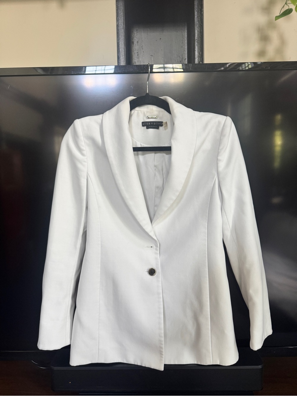 Alice + Olivia White Blazer